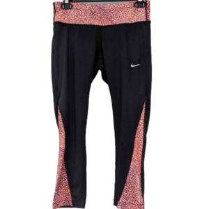 Nike pink and black athletic capris leggings, sz small, dry fit